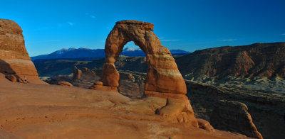 Delicate Arch, Arches National Park, La Sal Mountains in the background