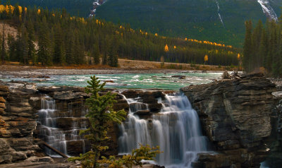 Athabaska River and Falls, Jasper National Park, Alberta, Canada