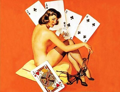 no straight flush for Kay: When Kay lost out at a game of strip poker, I mean, she really lost.