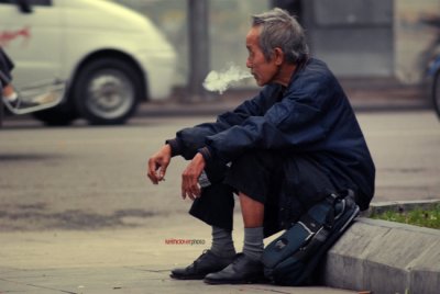 Smoking Old Man