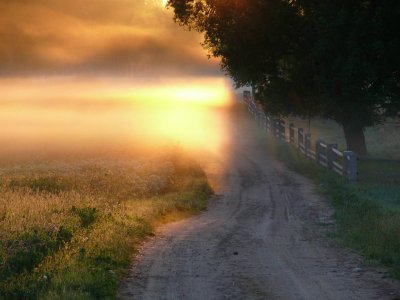 Sunrise near Karkli, Cesvaine region