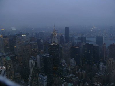Empire State building at dusk