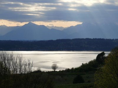 View on Olympic Mountains from Discovery Park