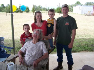 Ellen with grandkids