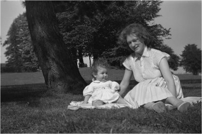 In the park with my mother, she  was  23