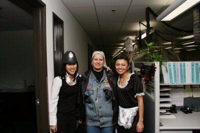 a bobby, biker, and maid