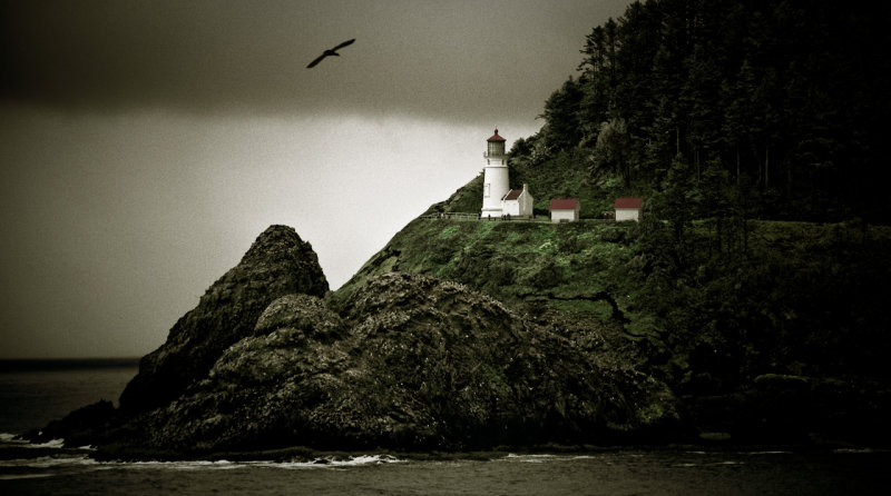 Heceta Head Light - View from Sea Lion Caves