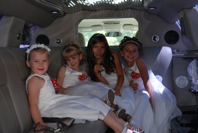 Flower Girls in the Limo