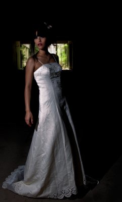 She stood, beautiful, in the night