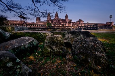 Angkor Wat in blue