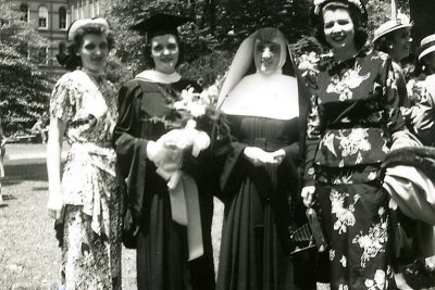 At Teresa's graduation from Notre Dame College - Madeline, Teresa, Helen & Rita