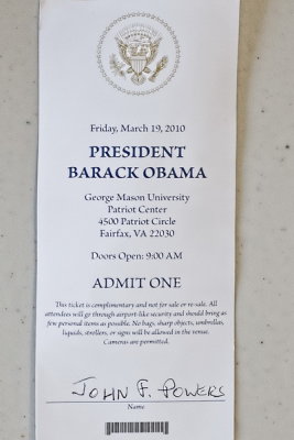 Pres. Obama at George Mason University for Health Care Reform, 3/19/2010