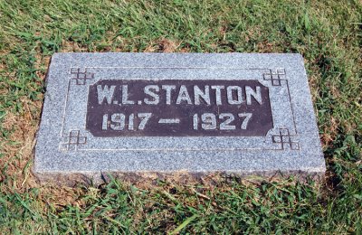 William Louis Stanton was the last of fourth of five children born to, David Henry Stanton & his wife, Mary [Watkins] Stanton in, 1917. He died at just ten years of age & is buried in the Agency Cemetery, close to his parents.