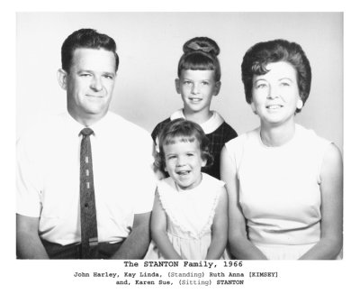 John Stanton with his first family; his wife and his two natural daughters.  The original copy of this photograph is owned by, Kay Linda [STANTON] Burnos, and Karen Sue [STANTON] Stadler. They've donated a copy for our use here. 