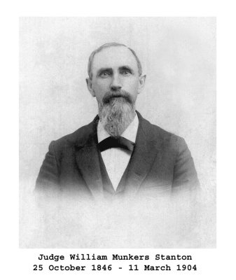 William Munkers Stanton was the eighth of nine children & the second son born to, Bluford Stanton & his wife, Matilda [Munkers] Stanton, on 25 October 1846 in Platte City, Platte County, Missouri. In Agency, Buchanan County, Missouri he married, Cynthia Belle Hall. Together this couple would share six known children. This picture was donated for our use here by, Kay Linda [STANTON] Burnos and Karen Sue [STANTON] Stadler. They are the current owners of this original photograph.