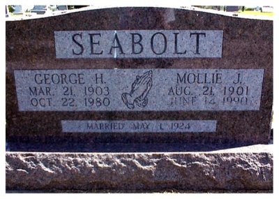 George was the eldest of three children born to, Charles Elihu Seabolt & his wife, Bertha Jean Marincia [COATNEY] Seabolt, on 21 March 1903 in Nowata, Nowata County, Oklahoma. On 01 May 1924 in Nowata, he married, Molly J. Schaffer, and together this couple would share two known children. George died in Nowata, Nowata, OK, on 27 October 1980 and is buried in Nowata Memorial Cemetery, Nowata, Nowata County, Oklahoma. This picture was taken from Findagrave.com.