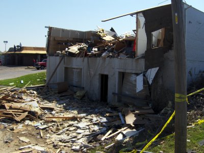 Shown here is the rear view of the same building.