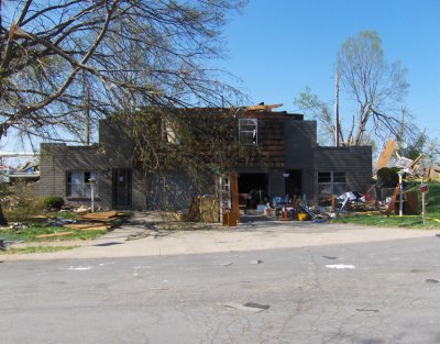 No one was even injured in this mess. Everyone got to the basement in time. No sirens, no warnings, just good sense.