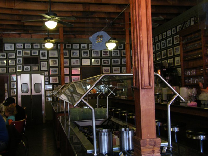 Interior of  the Ozark Cafe