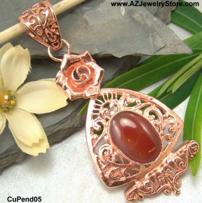 Copper Pendants, Classic Copper Jewelry With Gems