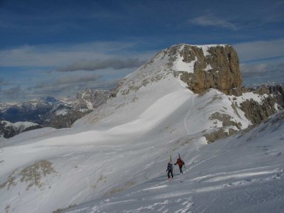 Dalla cima verso il canale di discesa