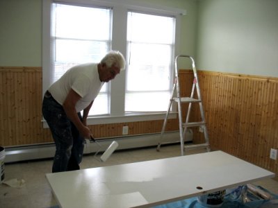 Norm in kitchen painting bedroom closet door