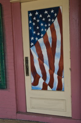 Painted US Flag on Door