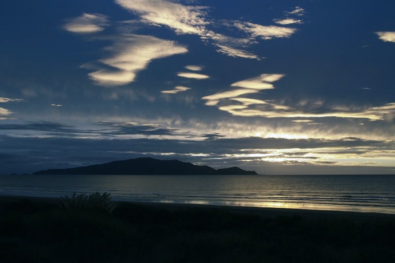 6 April 2010 - As the sun sets over Kapiti Island