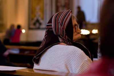 Old lady in the church