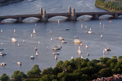 Longfellow Bridge and Sailboats in Boston