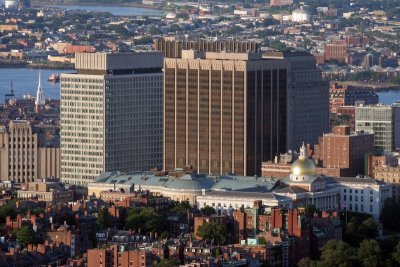 Aerial Photo of Boston's Financial District and Massachusetts State House