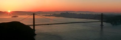 Golden Gate Bridge Sunrise Panorama