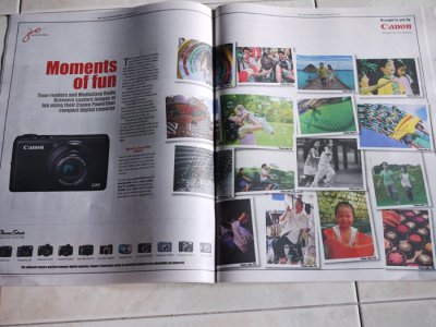 In newspaper for Canon Powershot contest