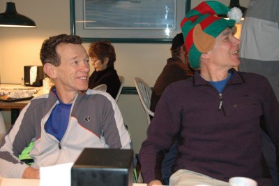 Bruce keeps a close eye on Martin, fresh out of reindeer rehab!!