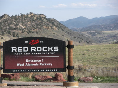 At the entrance to Red Rocks Park,