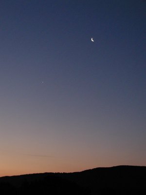 Sunrise and Moonset  by Lucy