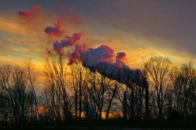 Power plant sunset