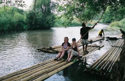 bamboo raft - Kaara and myself
