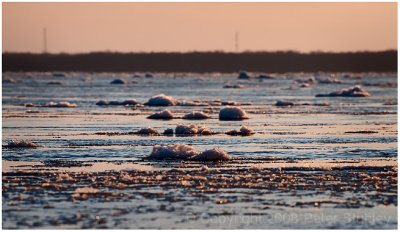 Sunset ice floes.