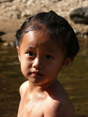 Chinese girl swimming in Thailand