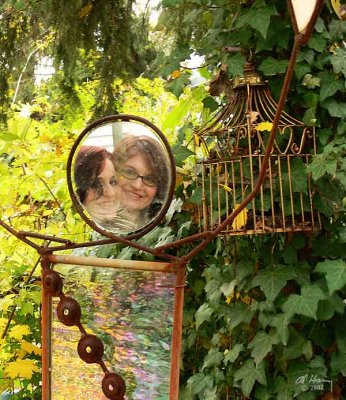 Grand daughters in the sculpture garden