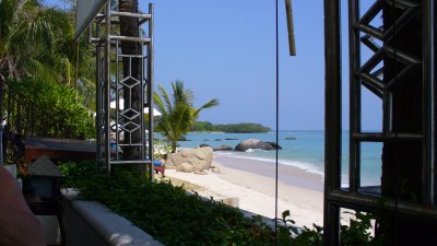 The hotel beach was very nice, white sand and warm water.  Some big rocks.