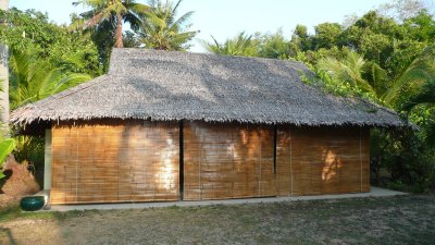 Our room, an open air hut.