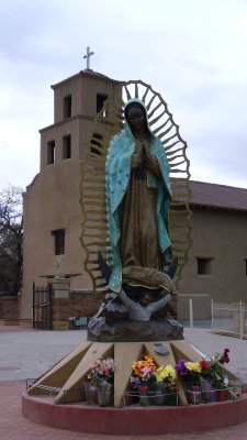 A statue of the Virgin of Guadalupe