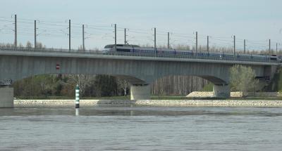 TGV crossing the Rhone