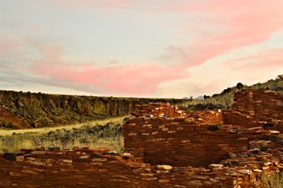 Sunset over some Wupatki Ruins