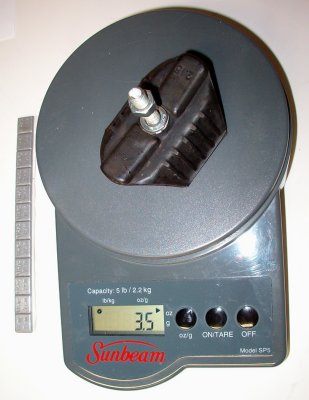 Weighing rimlock before adding balance weights