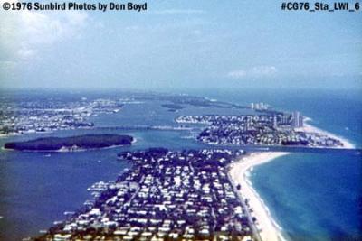 1976 - Coast Guard Station Lake Worth Inlet on Peanut Island and Palm Beach in foreground