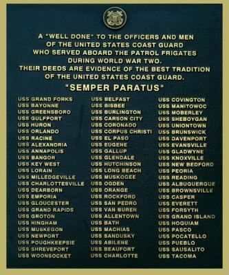 2002 - Plaque honoring Coast Guard personnel serving on Patrol Frigates during World War II photo #1839
