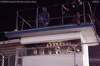 The announcers booth at Hialeah Speedway shortly before it closed stock photo #2812